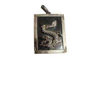 Nice VINTAGE ONE OF A KIND Natural Antique LARGE silver tone, dragon and phoenix